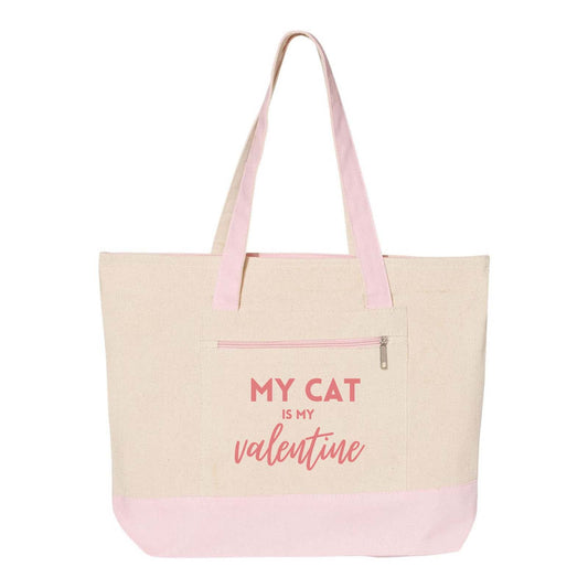 Peace Love and Paws Rescue My Pet is My Valentine Q-Tees 19L Zippered Tote - Mato & Hash