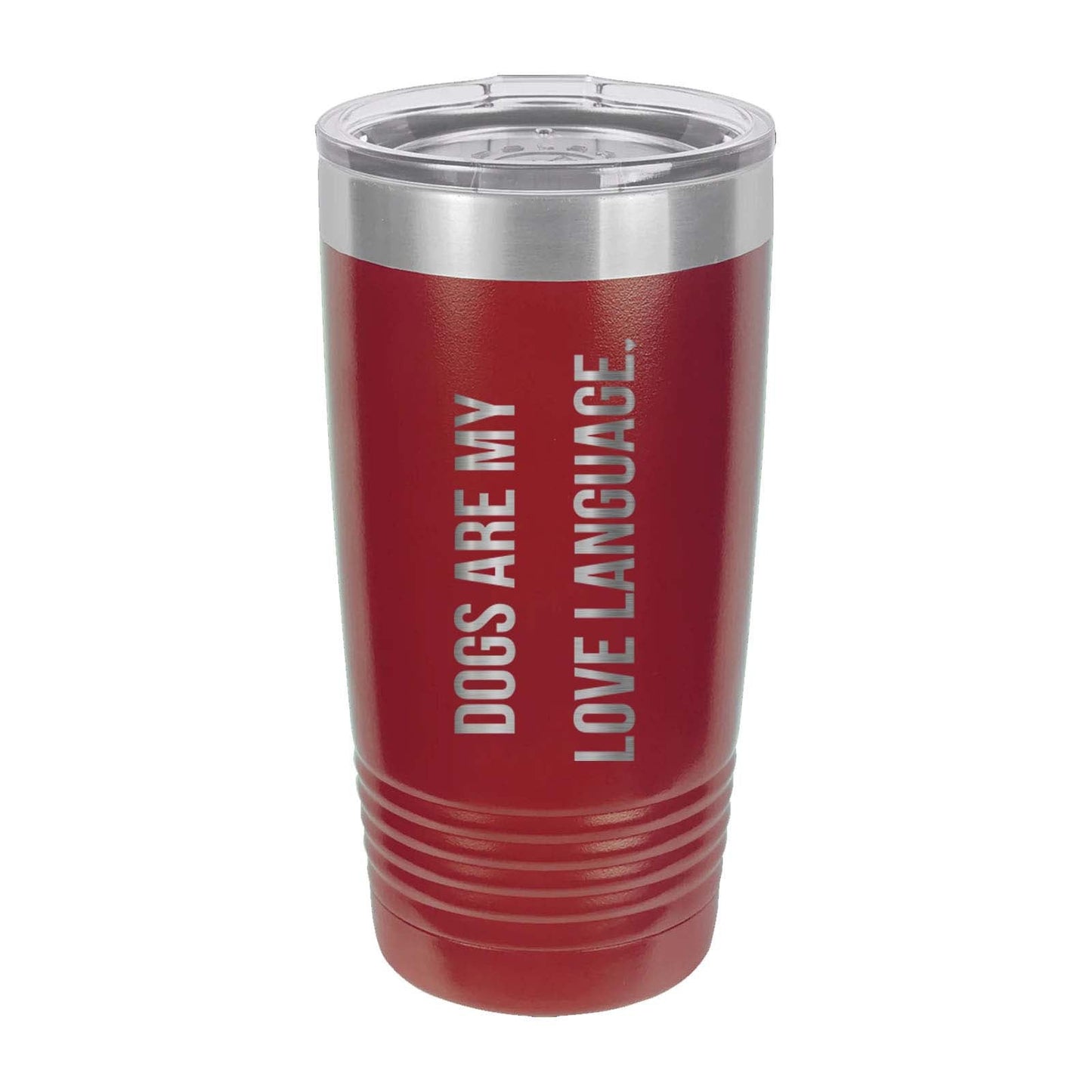 Peace Love & Paws Rescue Cats & Dogs Are My Love Language Laser Engraved Matte Tumbler 20 oz. - Mato & Hash