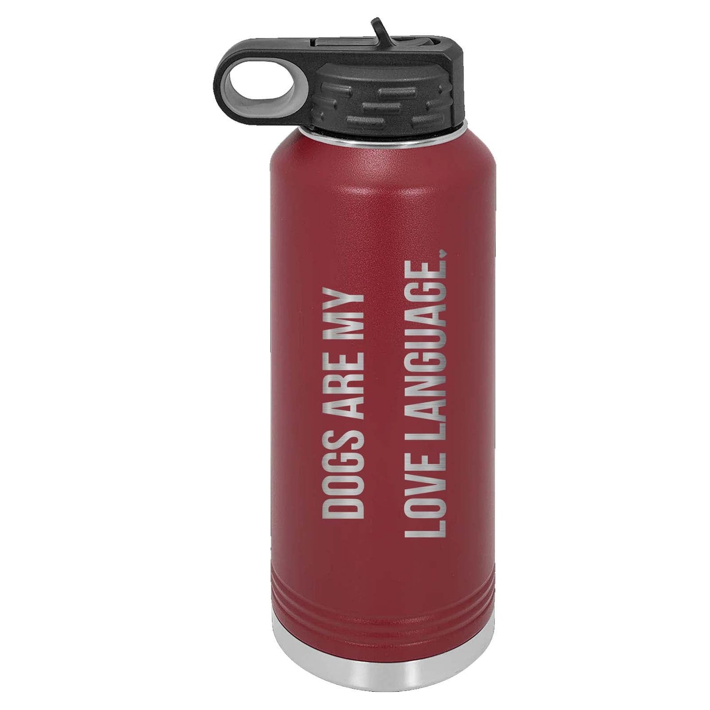 Peace Love & Paws Rescue Cats & Dogs are My Love Language Laser Engraved Polar Camel Water Bottle - Mato & Hash