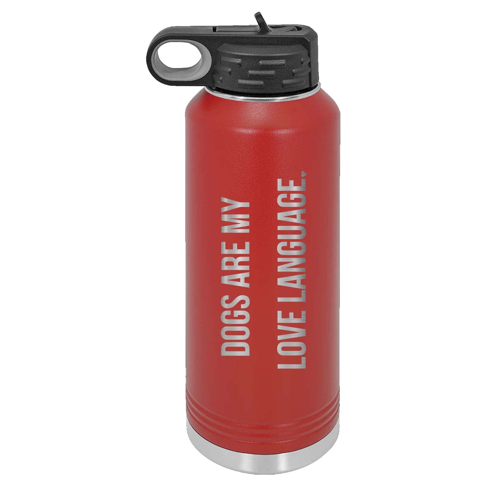 Peace Love & Paws Rescue Cats & Dogs are My Love Language Laser Engraved Polar Camel Water Bottle - Mato & Hash