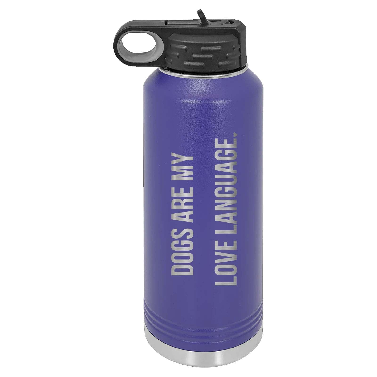 Peace Love & Paws Rescue Cats & Dogs are My Love Language Laser Engraved Polar Camel Water Bottle - Mato & Hash