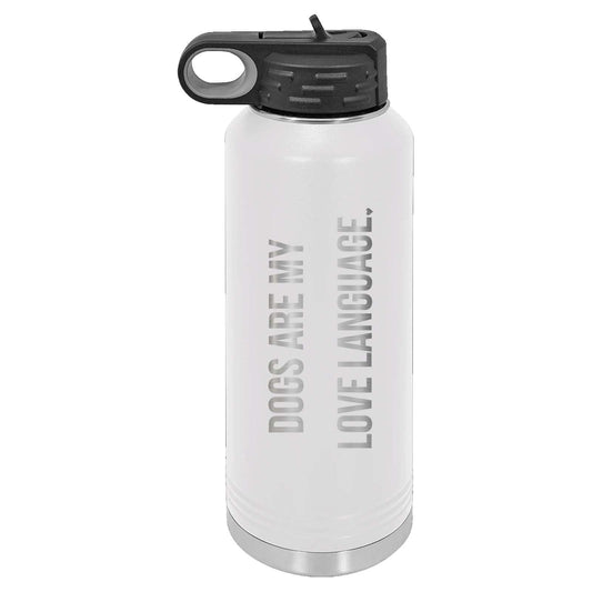 Peace Love & Paws Rescue Cats & Dogs are My Love Language Laser Engraved Polar Camel Water Bottle - Mato & Hash