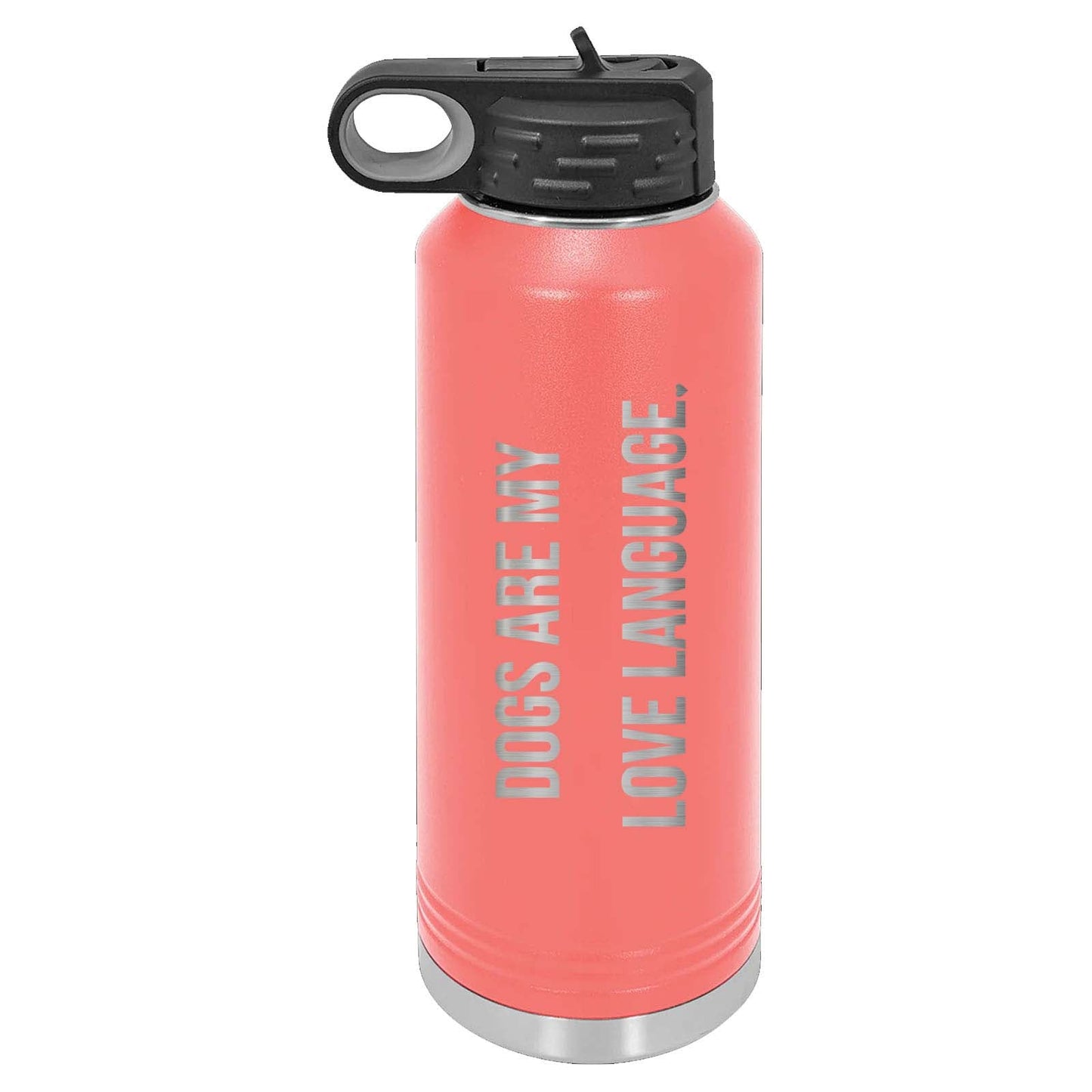 Peace Love & Paws Rescue Cats & Dogs are My Love Language Laser Engraved Polar Camel Water Bottle - Mato & Hash