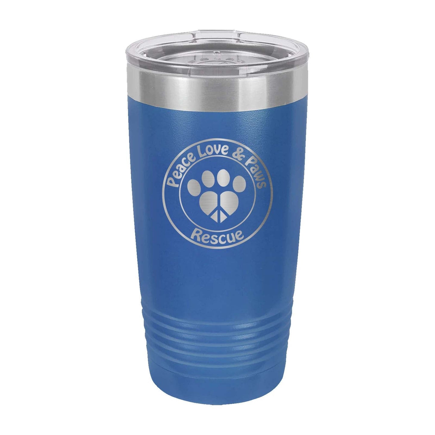 Peace Love & Paws Rescue Custom Engraved Matte Tumbler 20 oz. - Mato & Hash