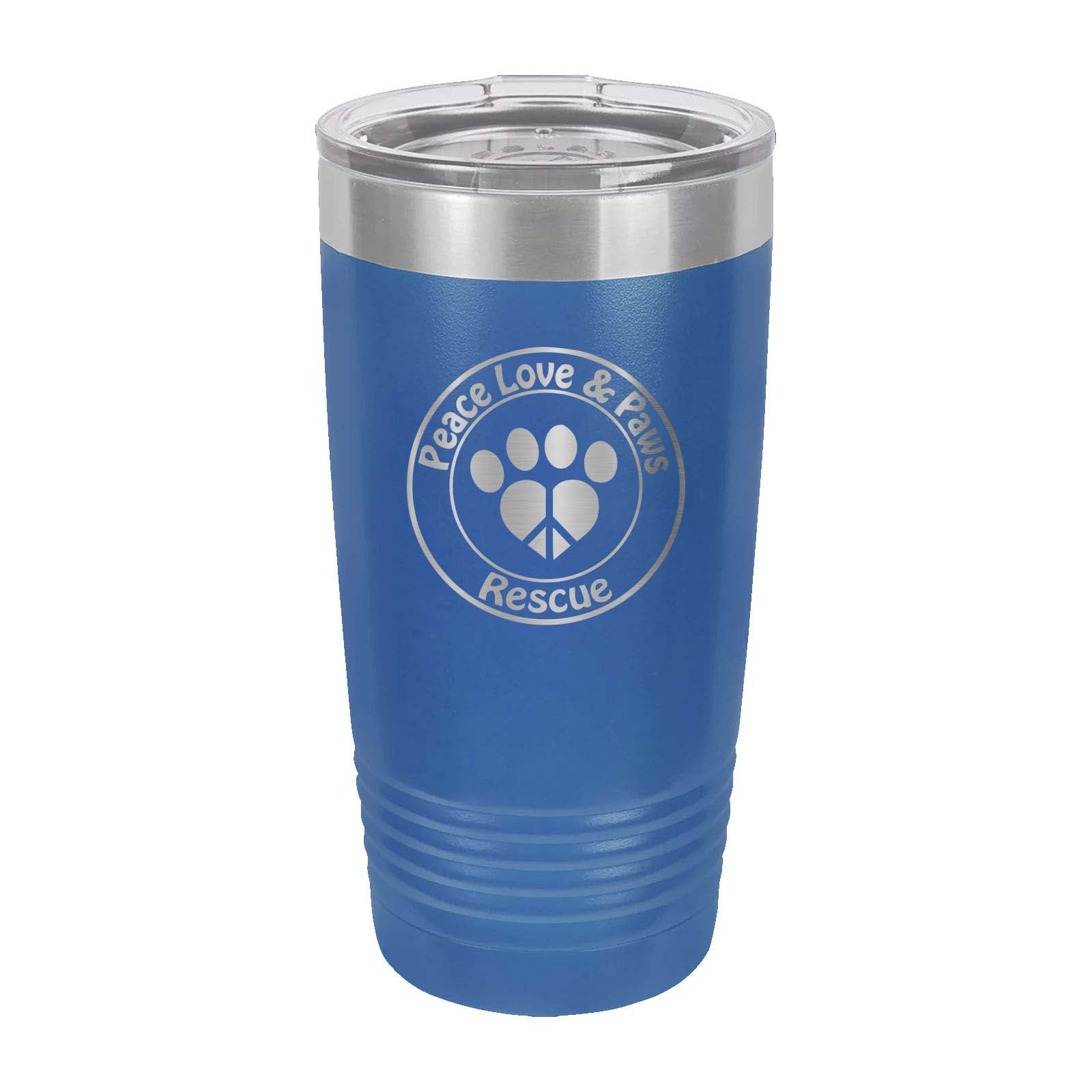 Peace Love & Paws Rescue Custom Engraved Matte Tumbler 20 oz. - Mato & Hash