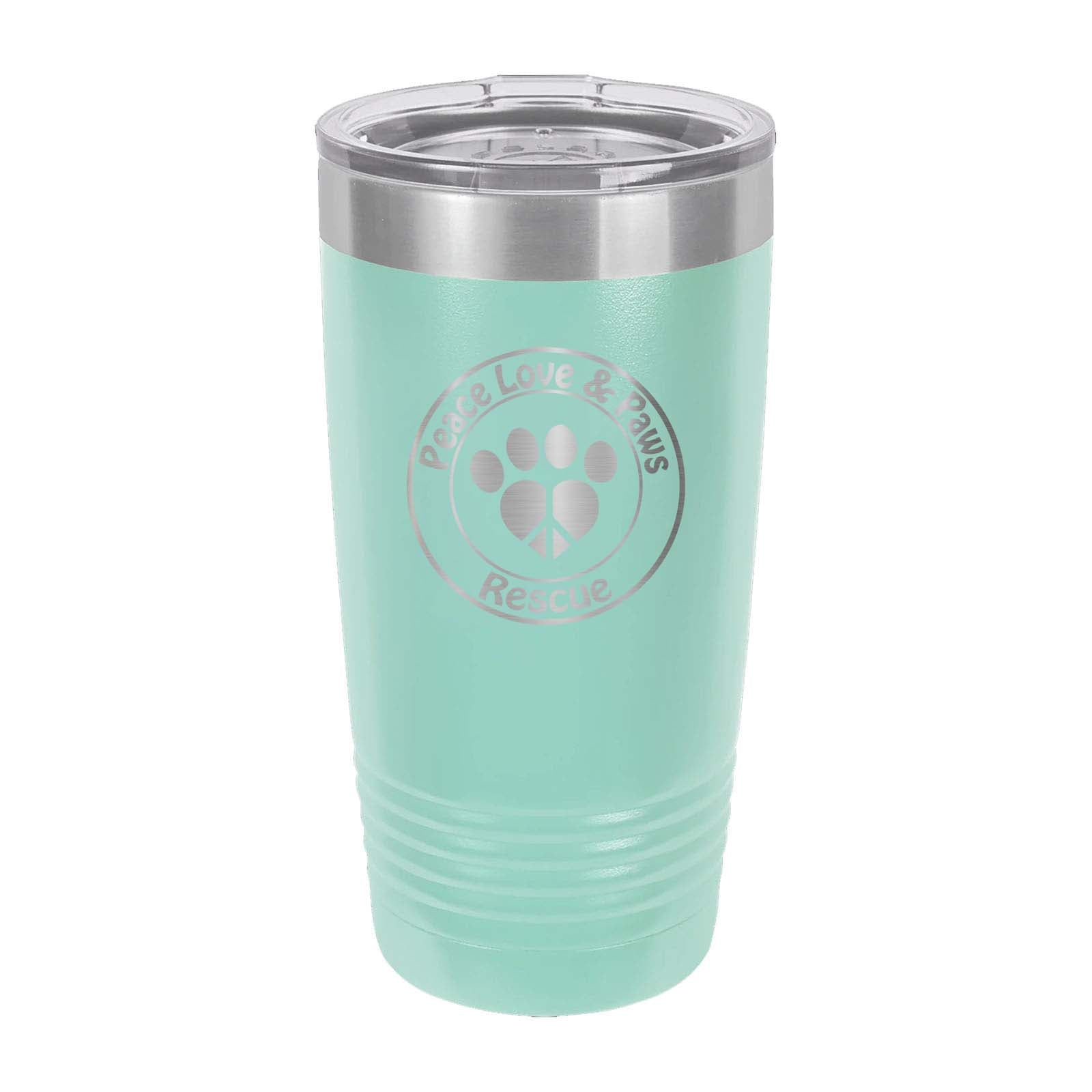 Peace Love & Paws Rescue Custom Engraved Matte Tumbler 20 oz. - Mato & Hash