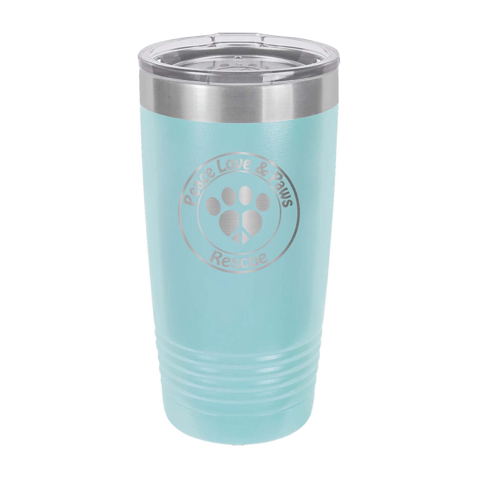 Peace Love & Paws Rescue Custom Engraved Matte Tumbler 20 oz. - Mato & Hash