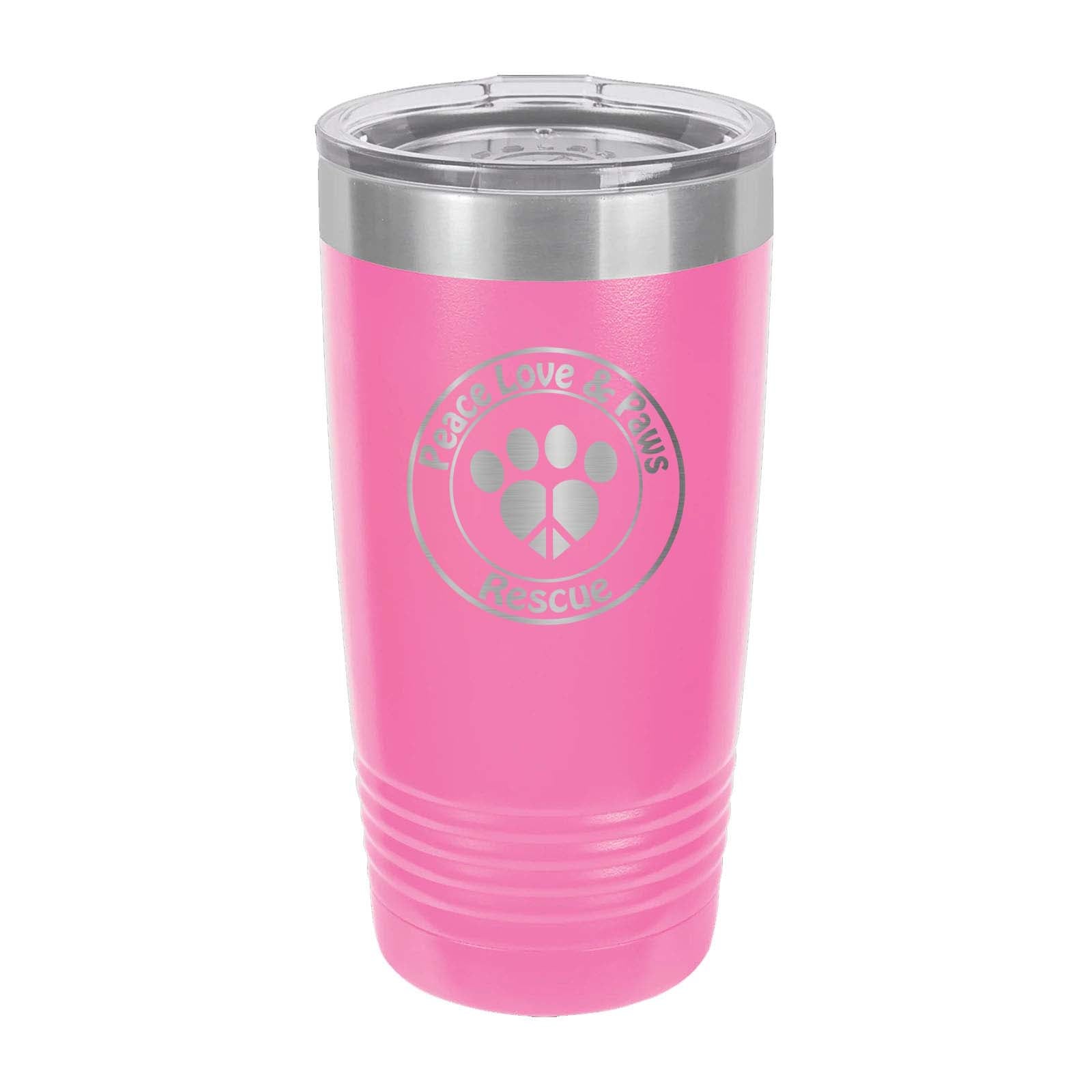 Peace Love & Paws Rescue Custom Engraved Matte Tumbler 20 oz. - Mato & Hash