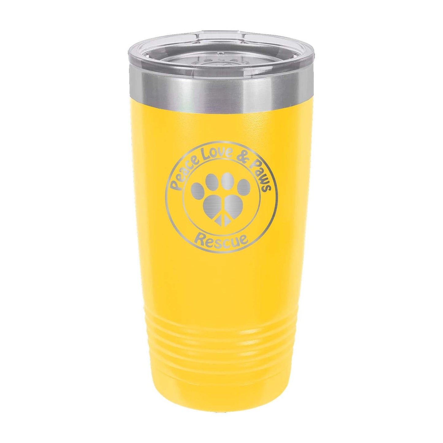 Peace Love & Paws Rescue Custom Engraved Matte Tumbler 20 oz. - Mato & Hash