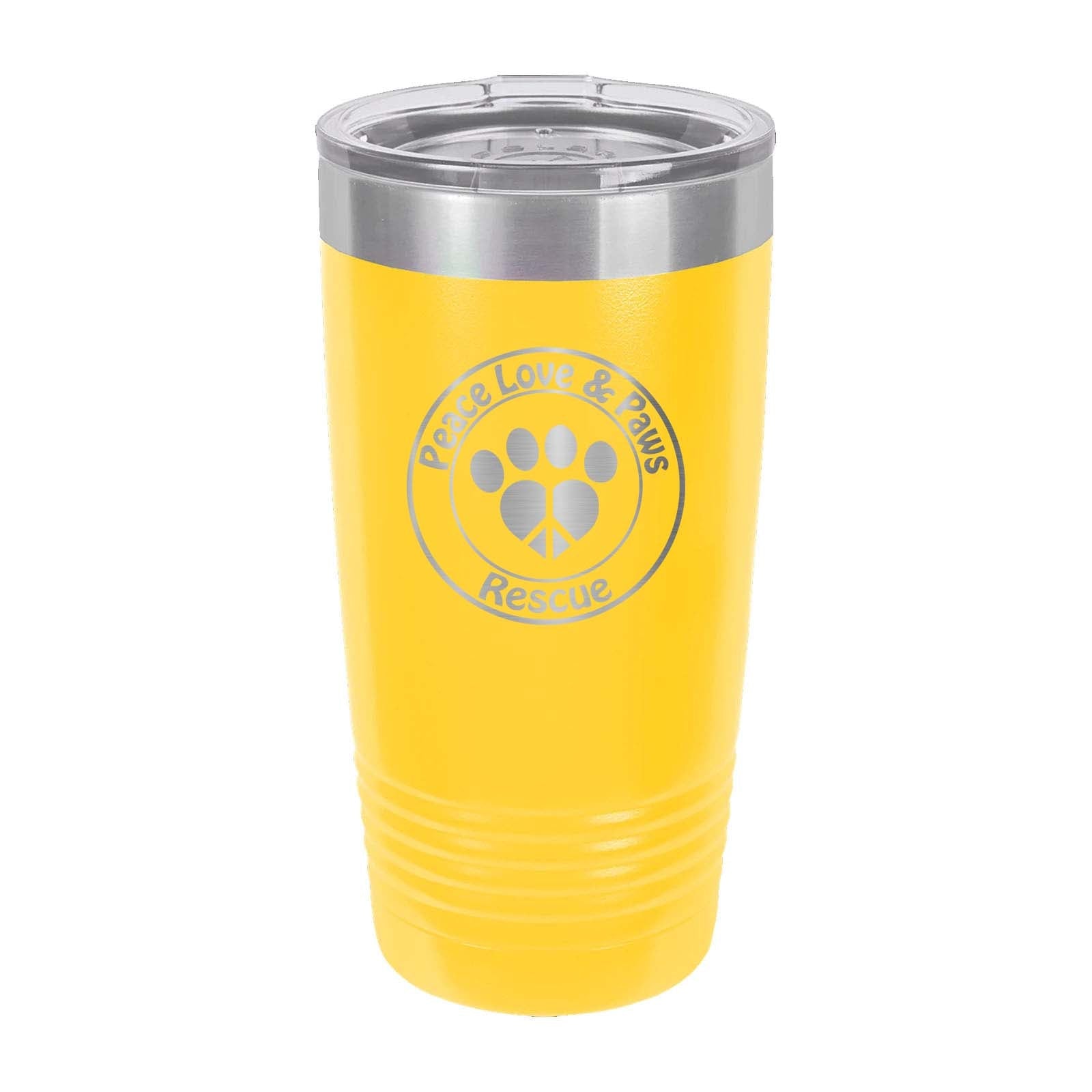 Peace Love & Paws Rescue Custom Engraved Matte Tumbler 20 oz. - Mato & Hash