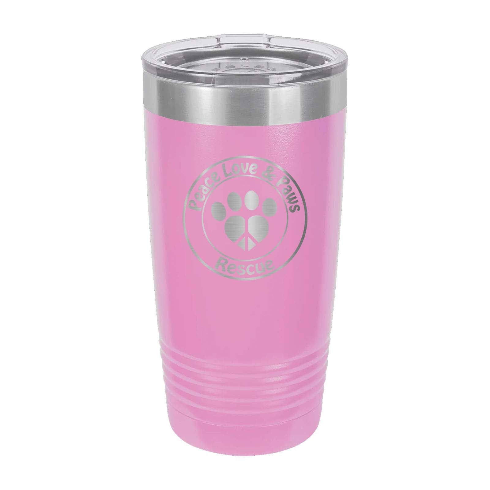 Peace Love & Paws Rescue Custom Engraved Matte Tumbler 20 oz. - Mato & Hash