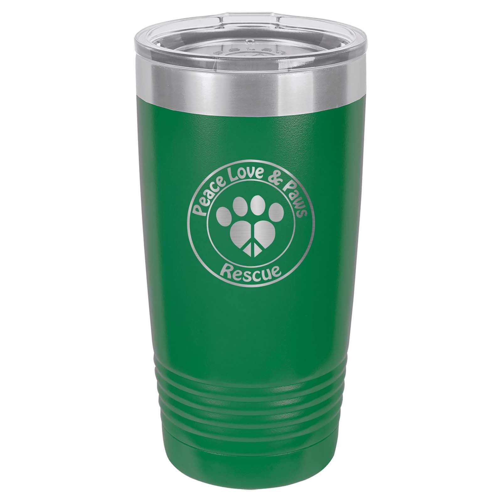 Peace Love & Paws Rescue Custom Engraved Matte Tumbler 20 oz. - Mato & Hash