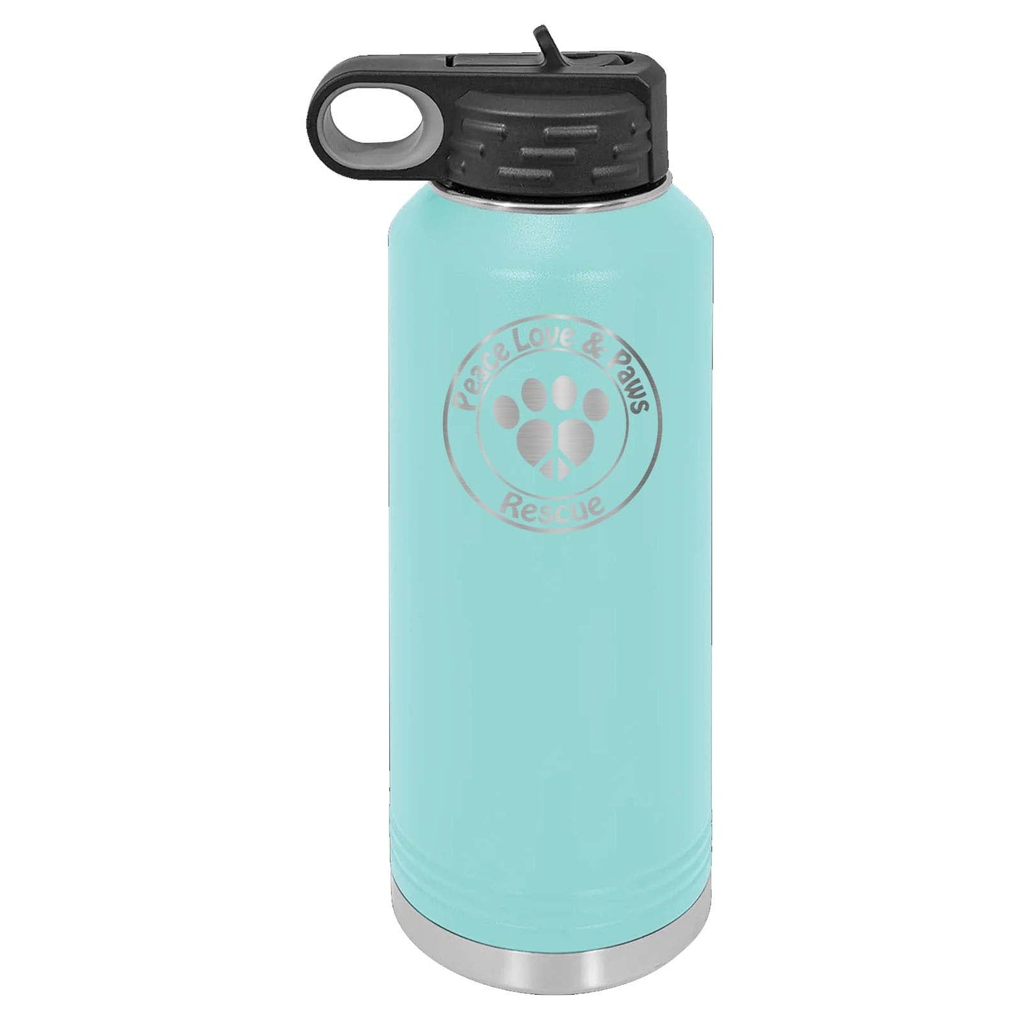 Peace Love & Paws Rescue Laser Engraved Polar Camel Water Bottle - Mato & Hash