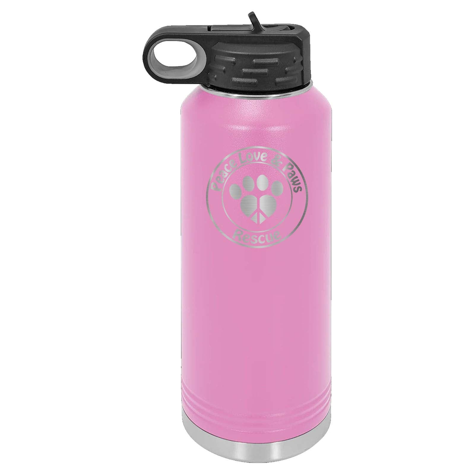 Peace Love & Paws Rescue Laser Engraved Polar Camel Water Bottle - Mato & Hash