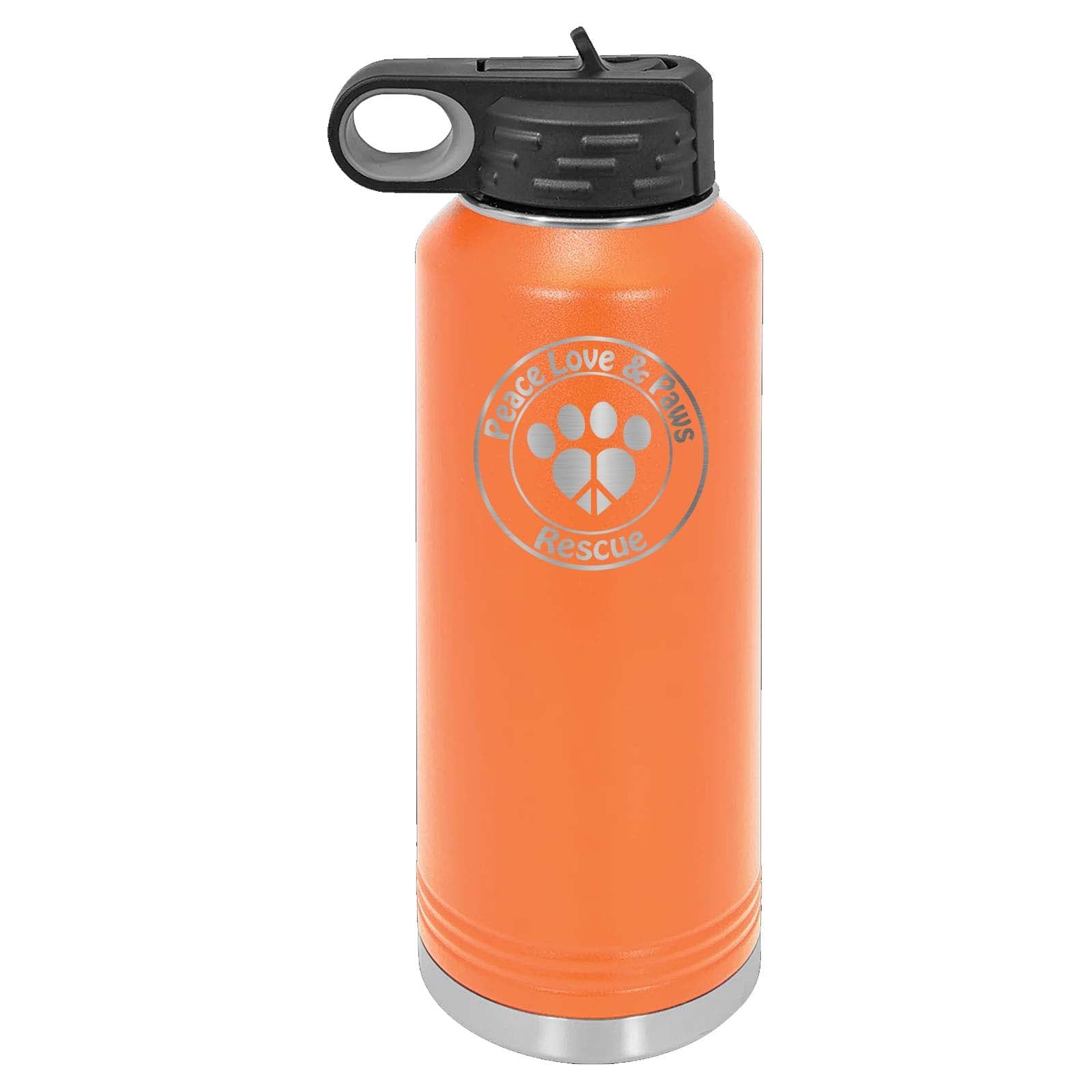 Peace Love & Paws Rescue Laser Engraved Polar Camel Water Bottle - Mato & Hash