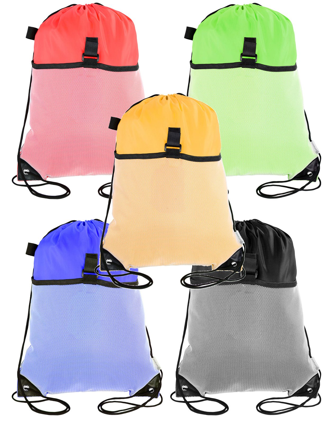 Polyester Drawstring Bag w/ Mesh Pocket - Mato & Hash