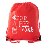 Pop Fizz Clink Champagne Bottle & Custom New Year Polyester Drawstring Bag - Mato & Hash