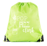 Pop Fizz Clink Champagne Bottle & Custom New Year Polyester Drawstring Bag - Mato & Hash