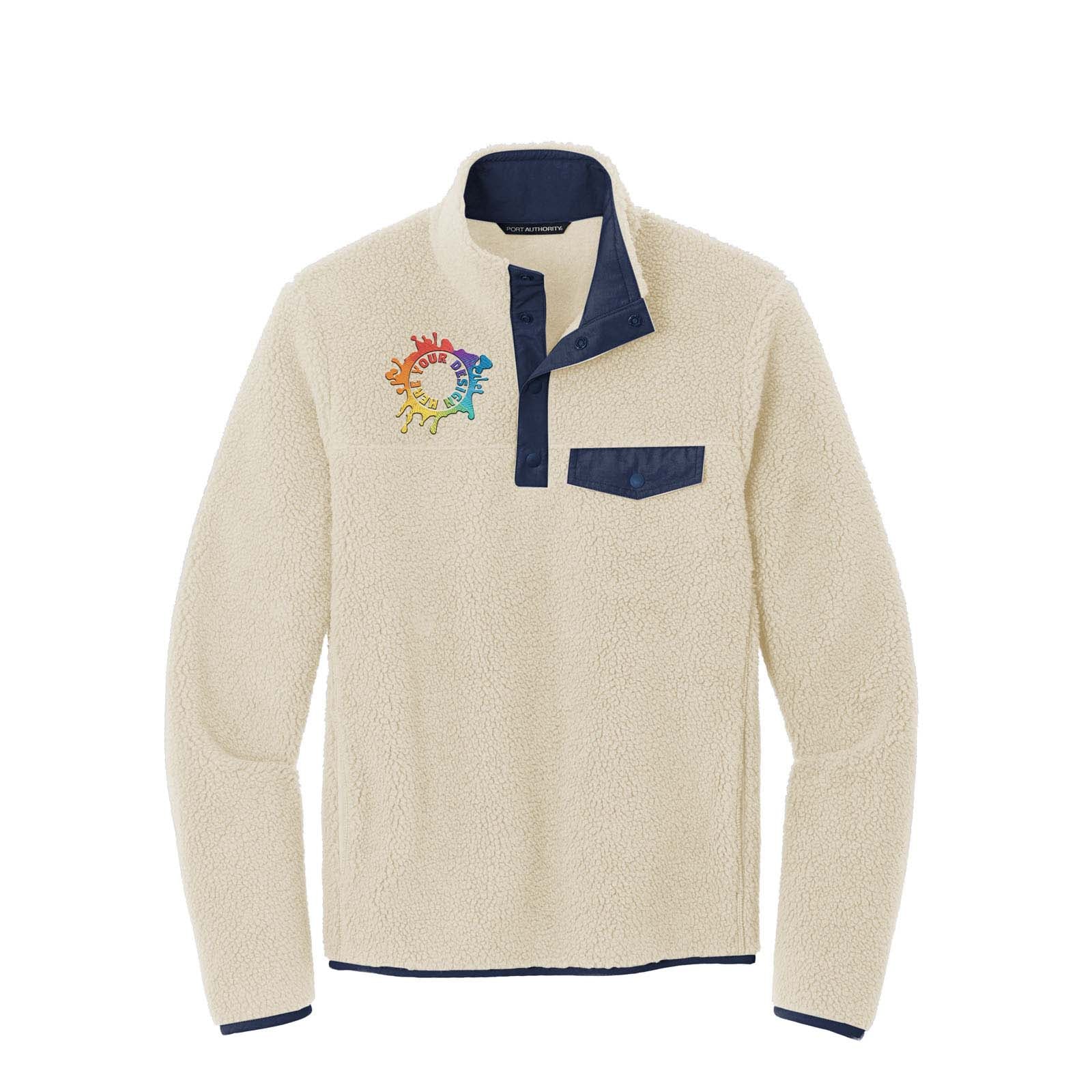 Port Authority® Camp Fleece Snap Pullover Embroidery - Mato & Hash