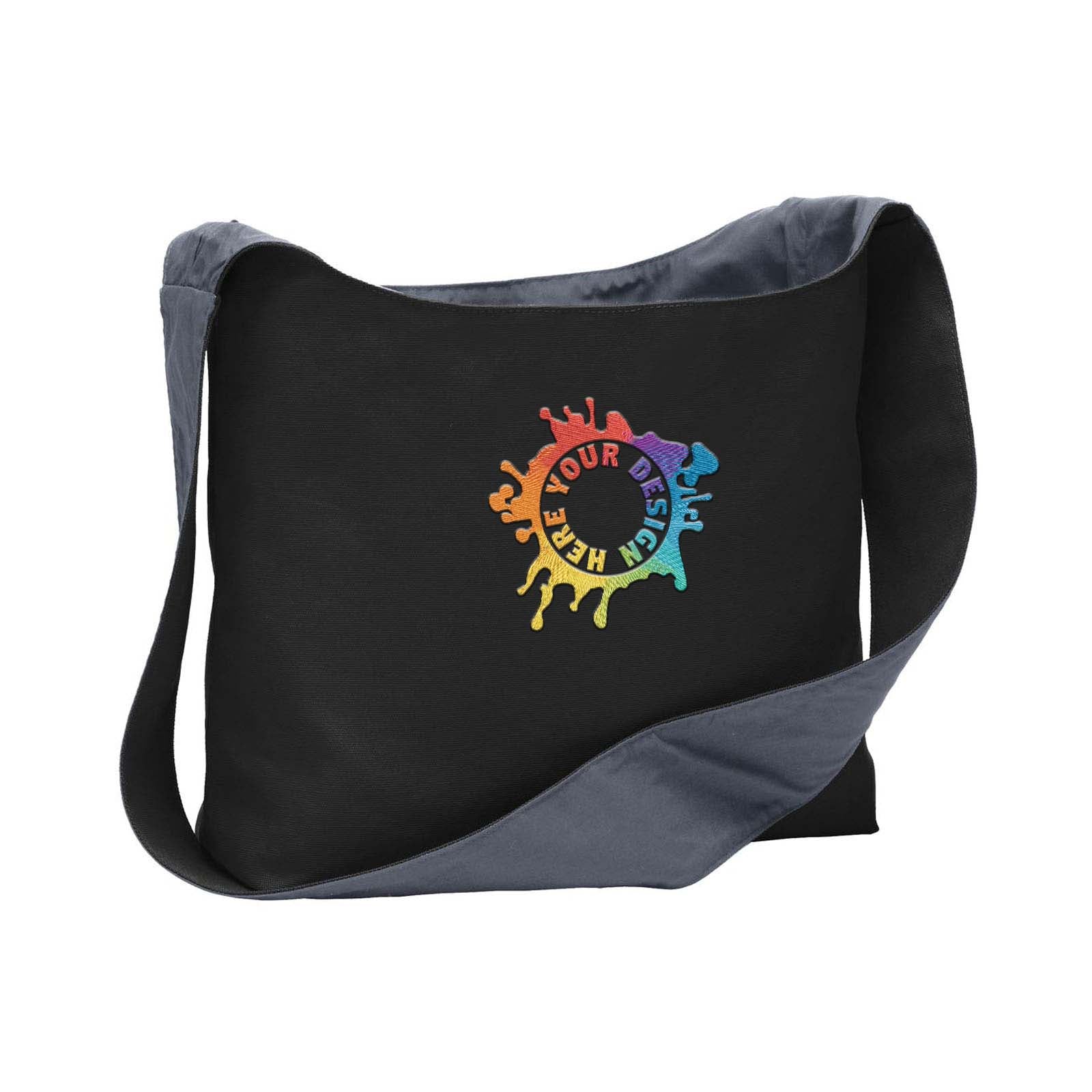 Port Authority® Cotton Canvas Sling Bag Embroidery - Mato & Hash