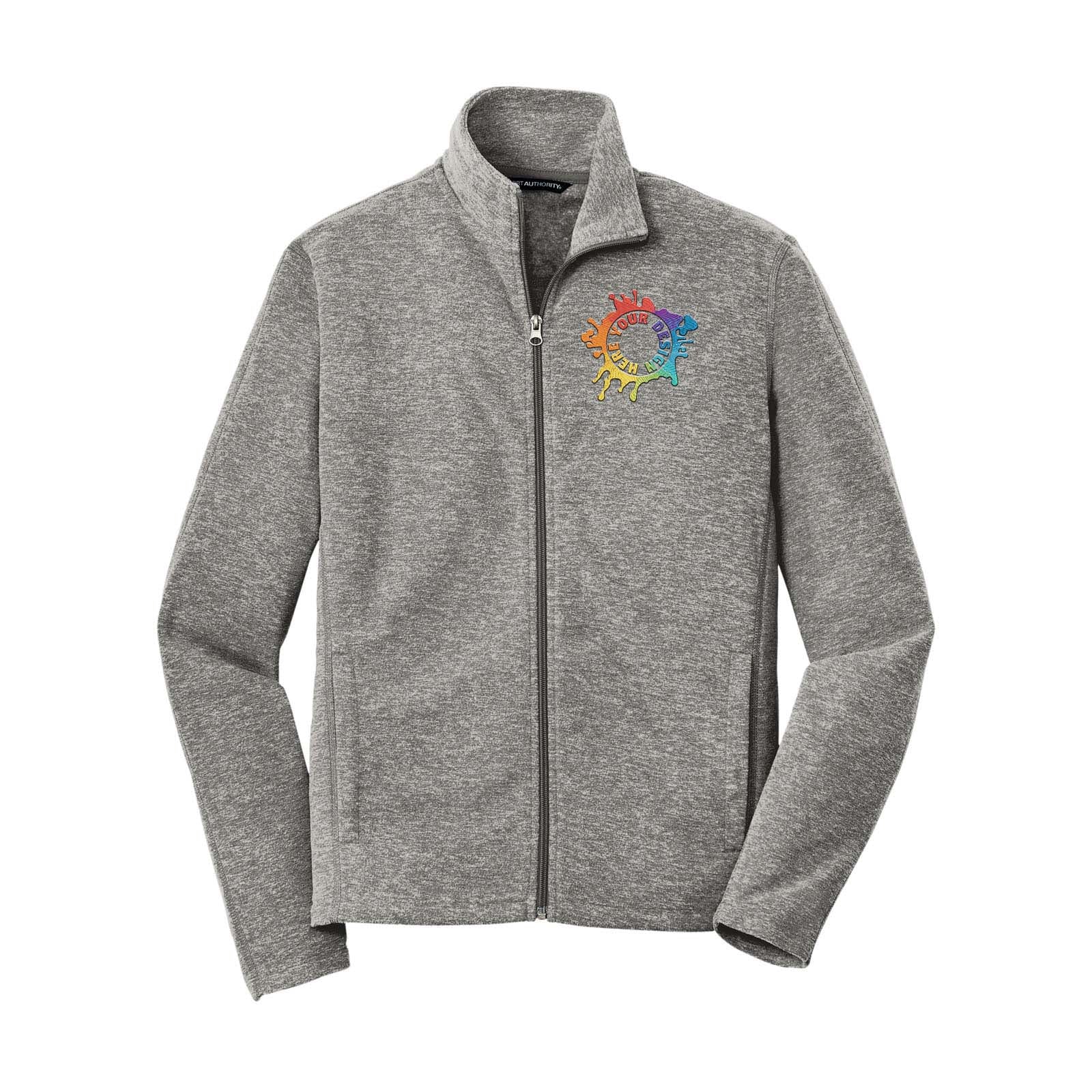 Port Authority® Heather Microfleece Full-Zip Jacket Embroidery - Mato & Hash