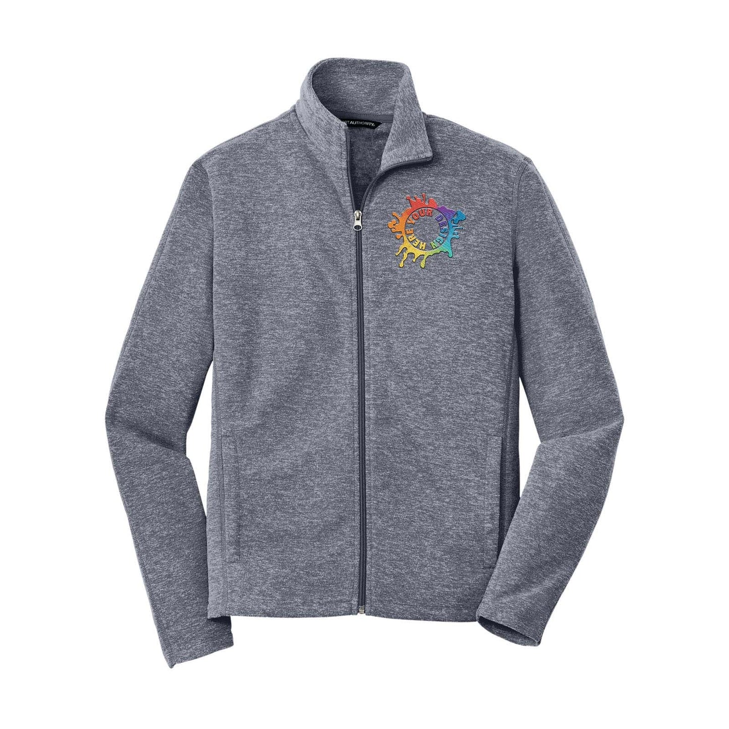 Port Authority® Heather Microfleece Full-Zip Jacket Embroidery - Mato & Hash