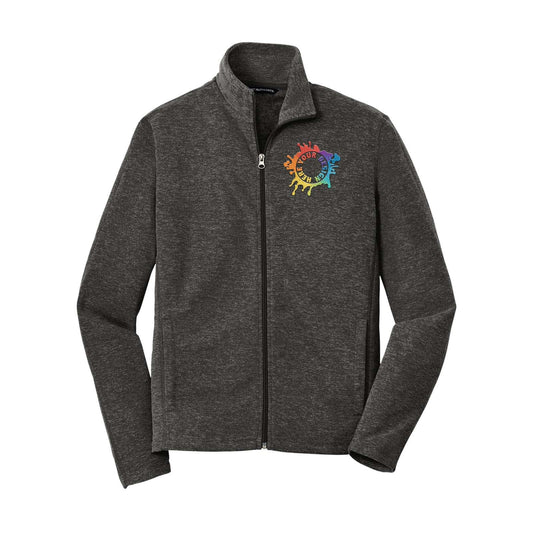Port Authority® Heather Microfleece Full-Zip Jacket Embroidery - Mato & Hash