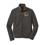 Port Authority® Heather Microfleece Full-Zip Jacket Embroidery - Mato & Hash