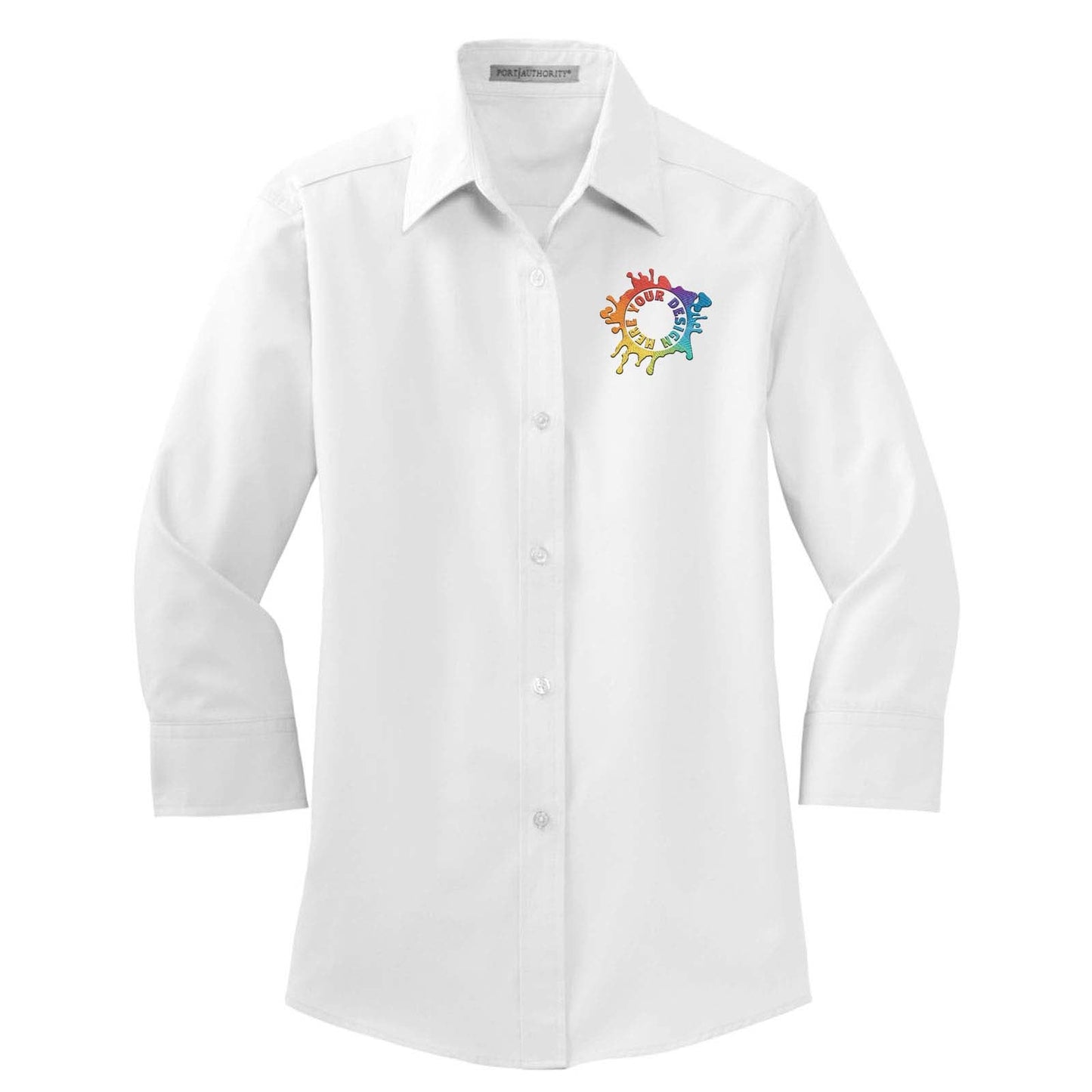 Port Authority® Ladies 3/4-Sleeve Easy Care Shirt Embroidery - Mato & Hash