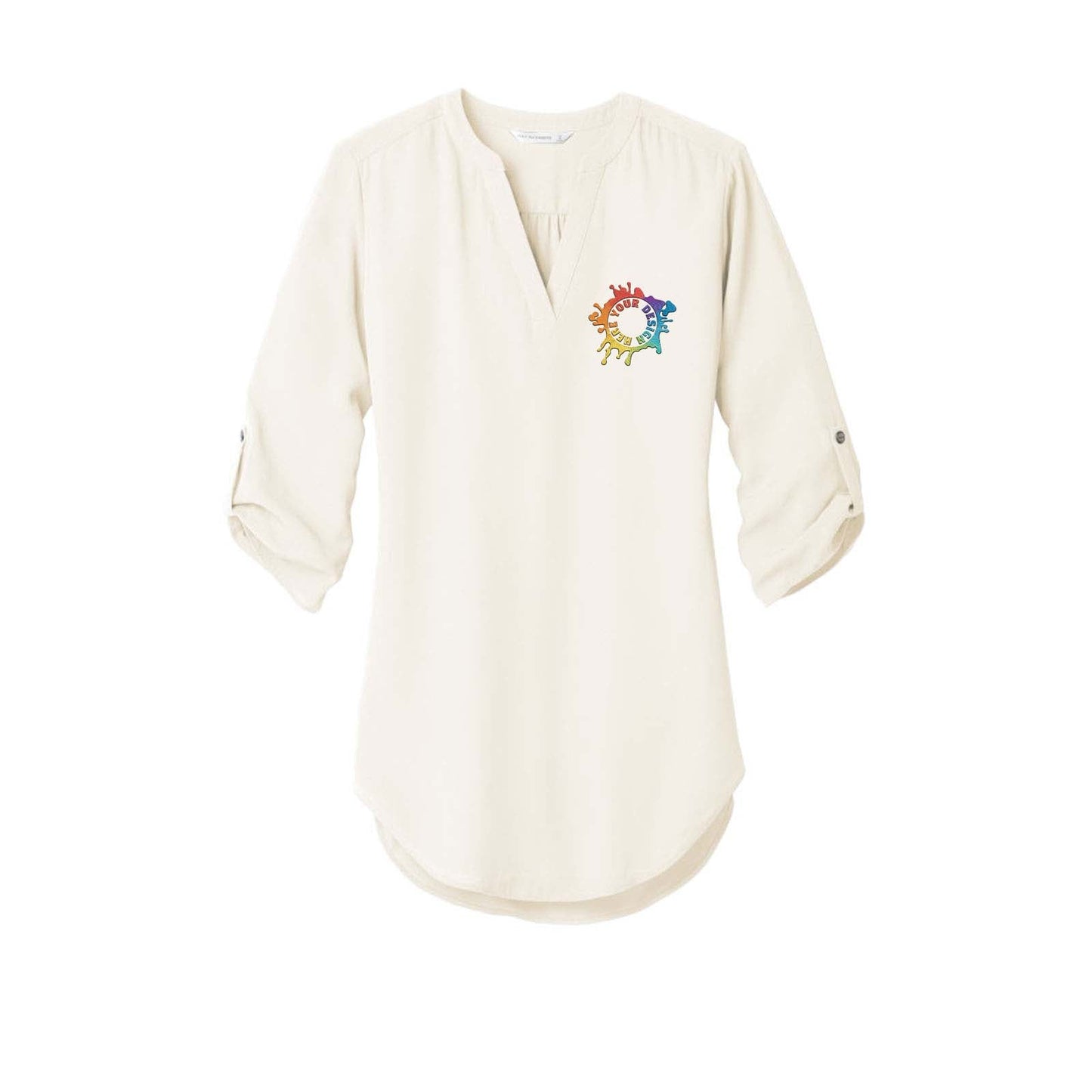 Port Authority ® Ladies 3/4-Sleeve Tunic Blouse Embroidery - Mato & Hash