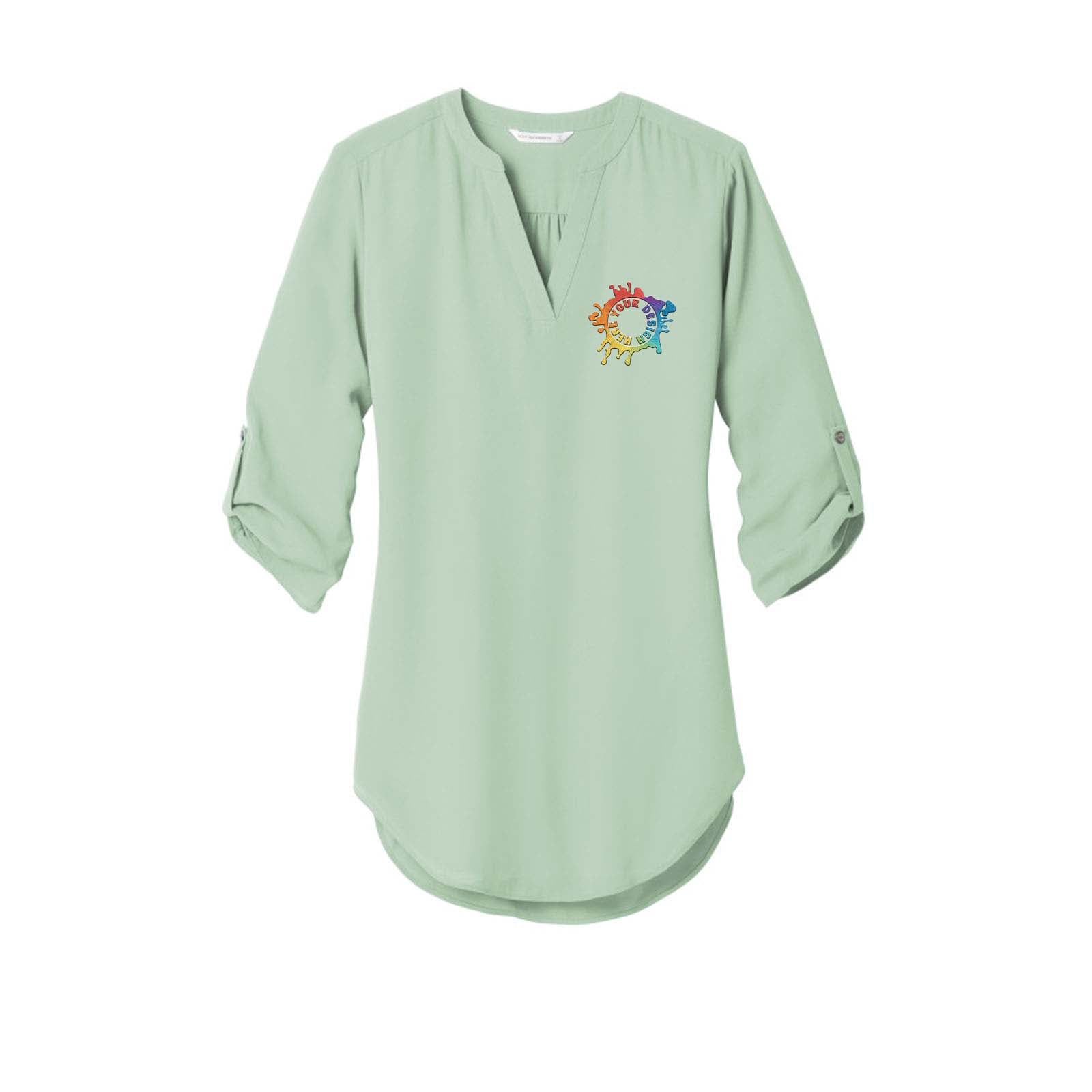 Port Authority ® Ladies 3/4-Sleeve Tunic Blouse Embroidery - Mato & Hash