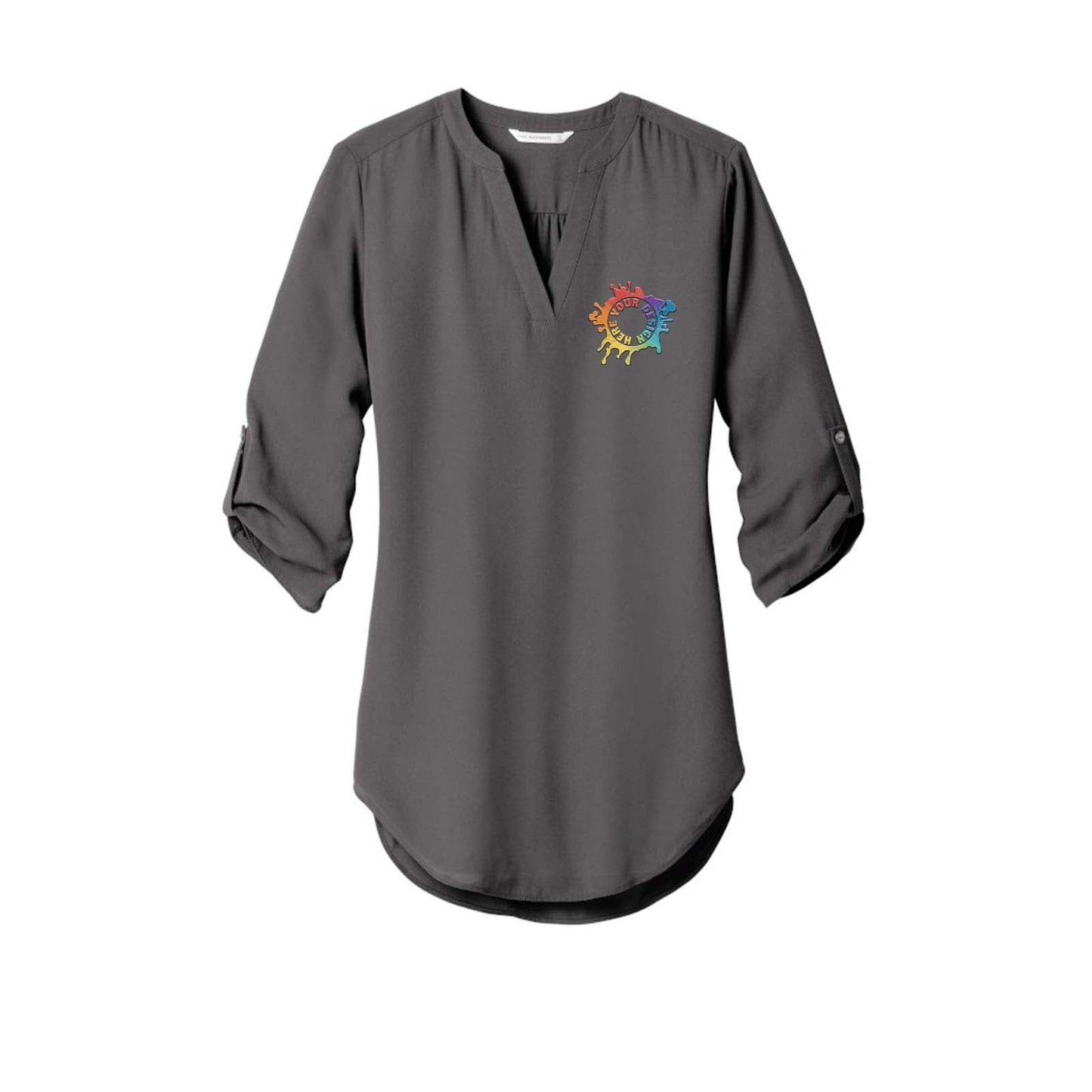Port Authority ® Ladies 3/4-Sleeve Tunic Blouse Embroidery - Mato & Hash