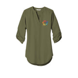 Port Authority ® Ladies 3/4-Sleeve Tunic Blouse Embroidery - Mato & Hash