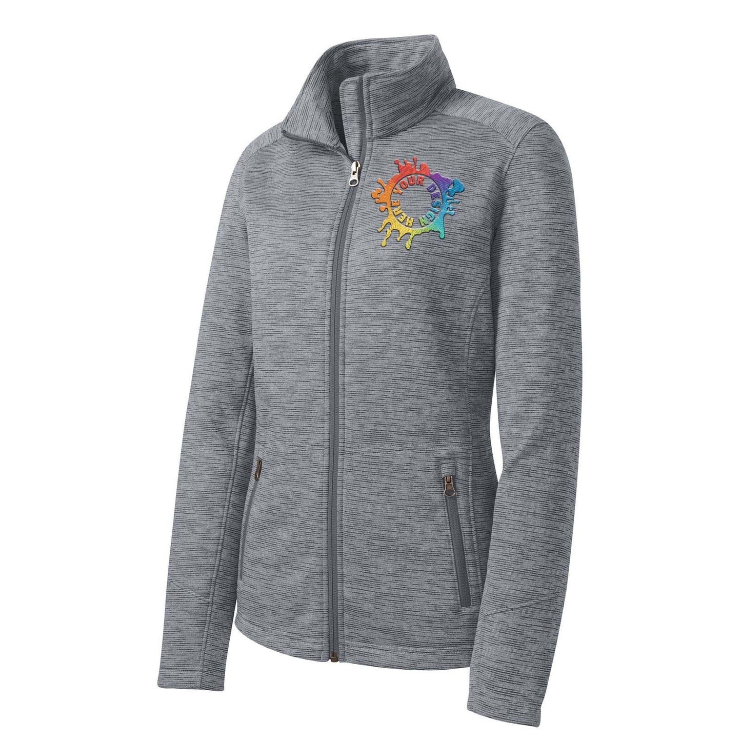 Port Authority® Ladies Digi Stripe Fleece Jacket Embroidery - Mato & Hash