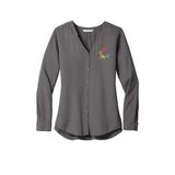 Port Authority ® Ladies Long Sleeve Button-Front Blouse Embroidery - Mato & Hash