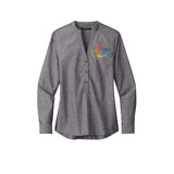 Port Authority® Ladies Long Sleeve Chambray Easy Care Shirt Embroidery - Mato & Hash