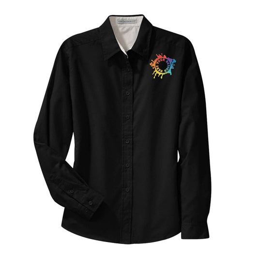 Port Authority® Ladies Long Sleeve Easy Care Shirt Embroidery - Mato & Hash