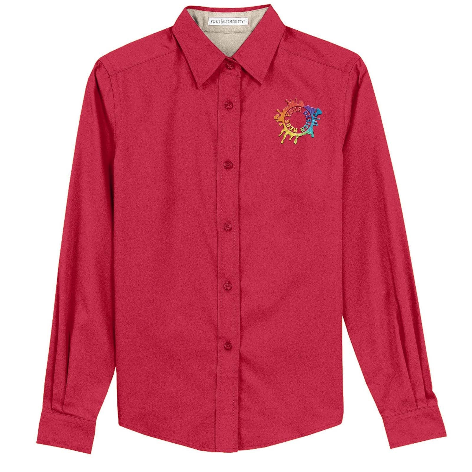 Port Authority® Ladies Long Sleeve Easy Care Shirt Embroidery - Mato & Hash