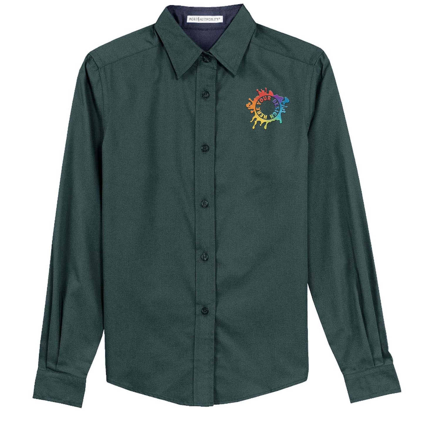 Port Authority® Ladies Long Sleeve Easy Care Shirt Embroidery - Mato & Hash