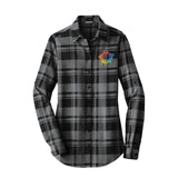 Port Authority® Ladies Plaid Flannel Tunic Embroidery - Mato & Hash