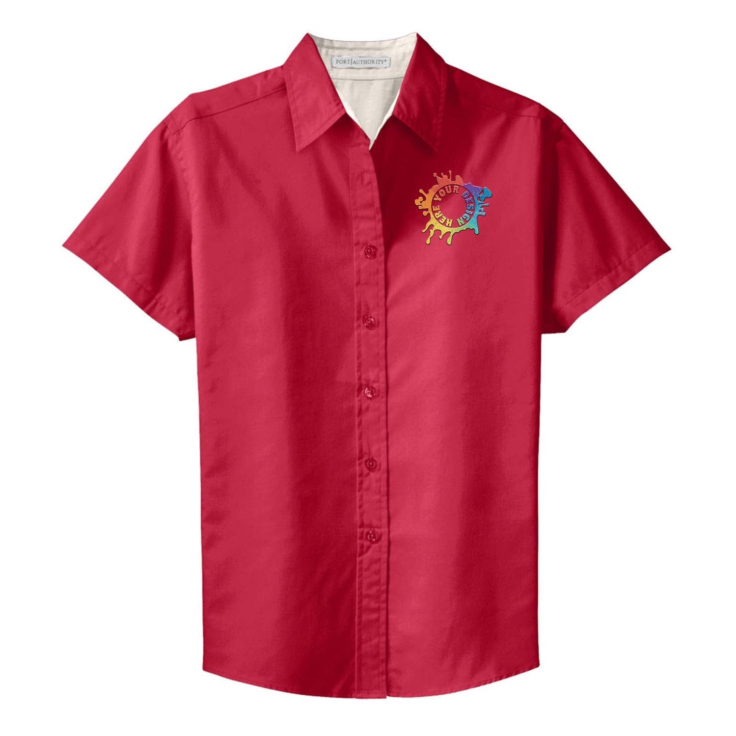 Port Authority® Ladies Short Sleeve Easy Care Shirt Embroidery - Mato & Hash