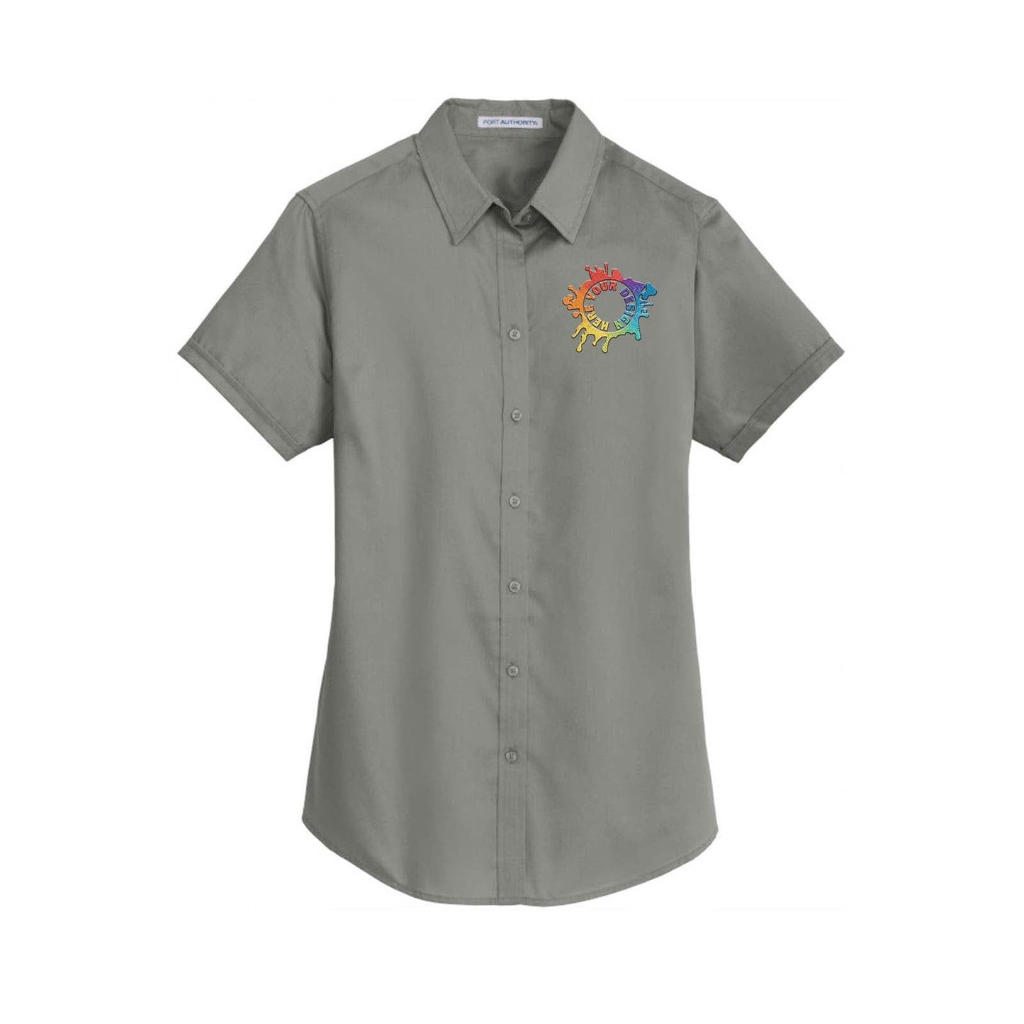 Port Authority® Ladies Short Sleeve SuperPro™ Twill Shirt Embroidery - Mato & Hash