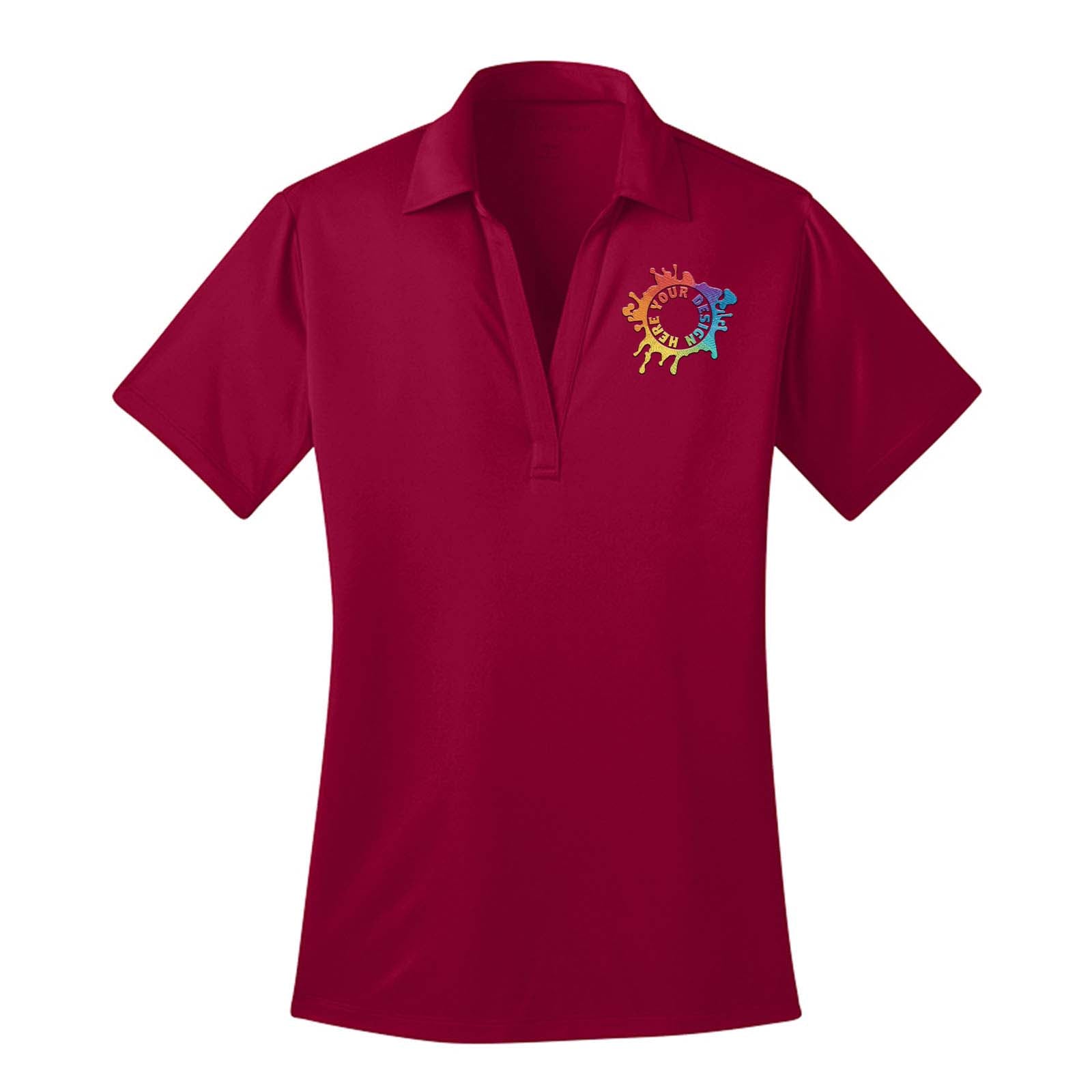 Port Authority Ladies Silk Touch 100% Polyester Performance Polo T-Shirt Embroidery - Mato & Hash