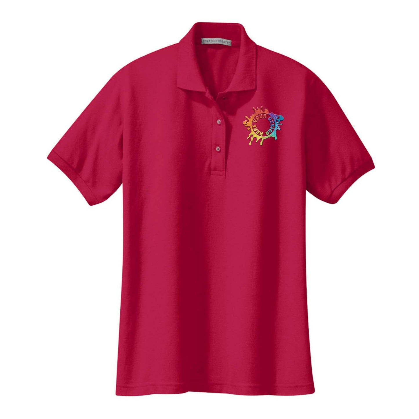Port Authority Ladies Silk Touch Polyester/Cotton Blend Polo T-Shirt Embroidery - Mato & Hash