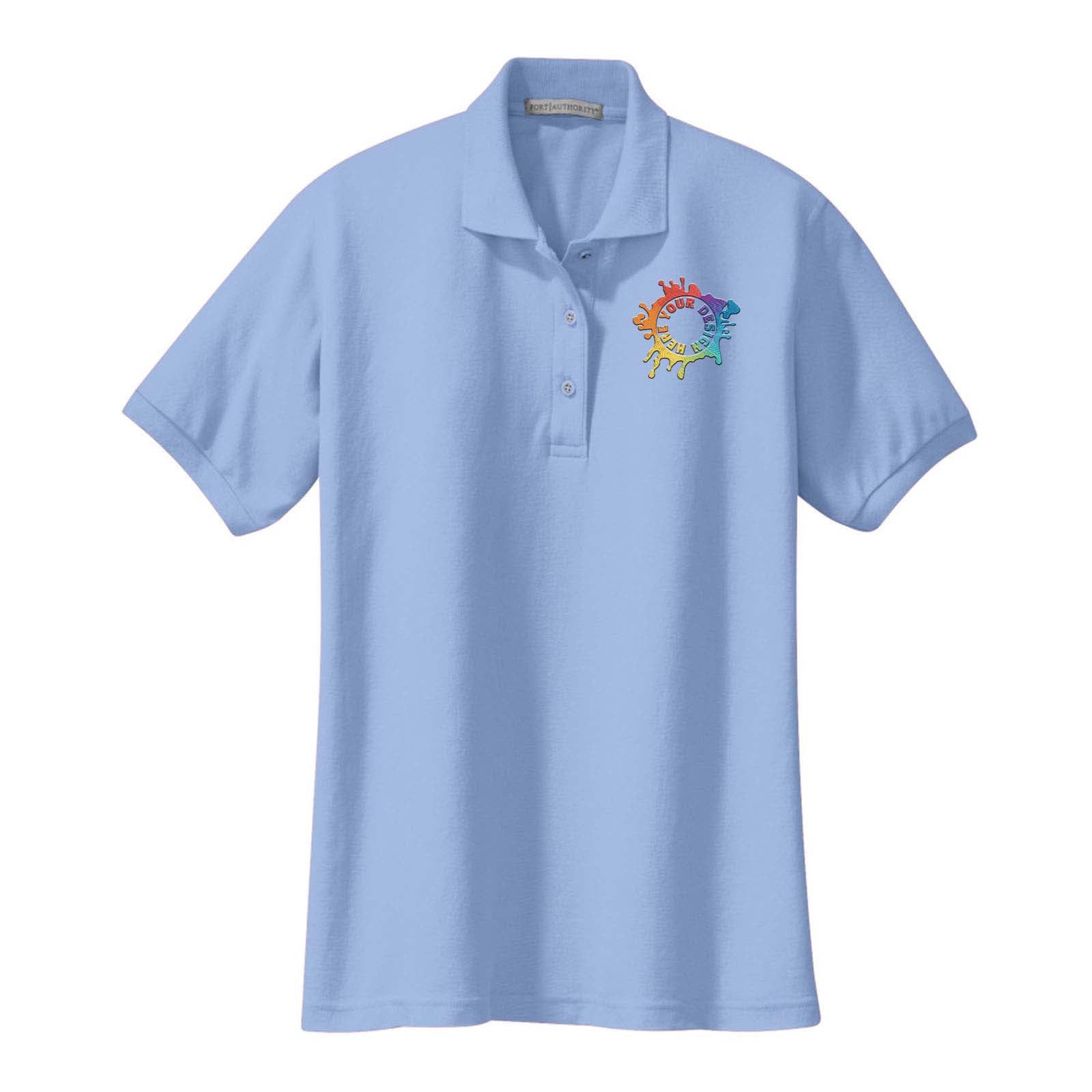 Port Authority Ladies Silk Touch Polyester/Cotton Blend Polo T-Shirt Embroidery - Mato & Hash