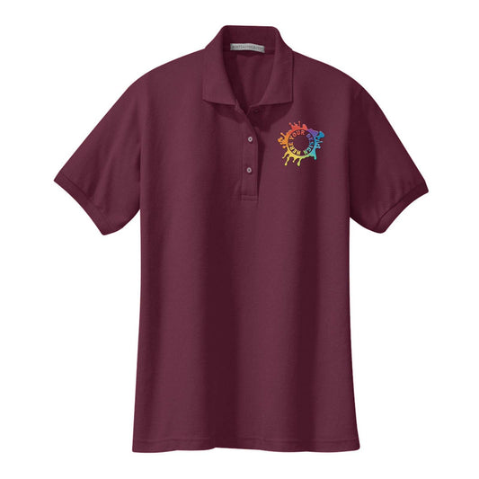 Port Authority Ladies Silk Touch Polyester/Cotton Blend Polo T-Shirt Embroidery - Mato & Hash