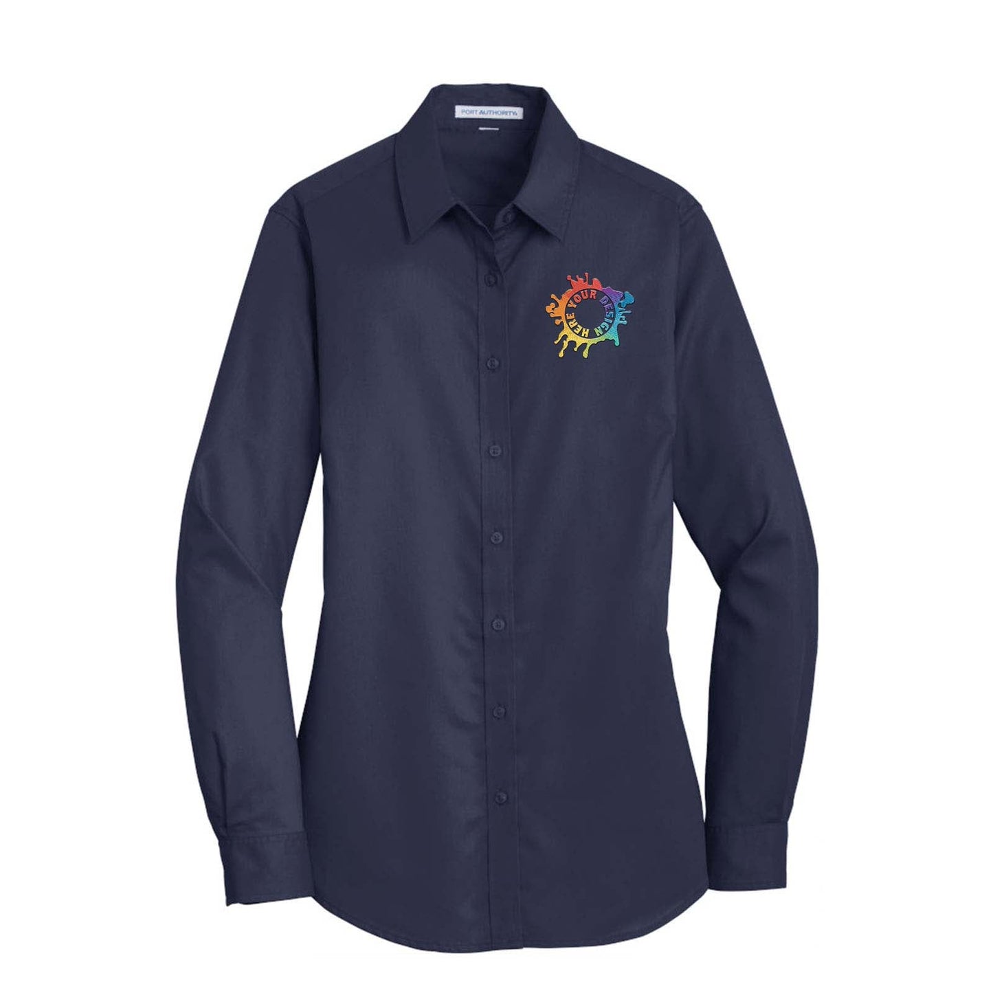 Port Authority® Ladies SuperPro™ Twill Shirt Embroidery - Mato & Hash