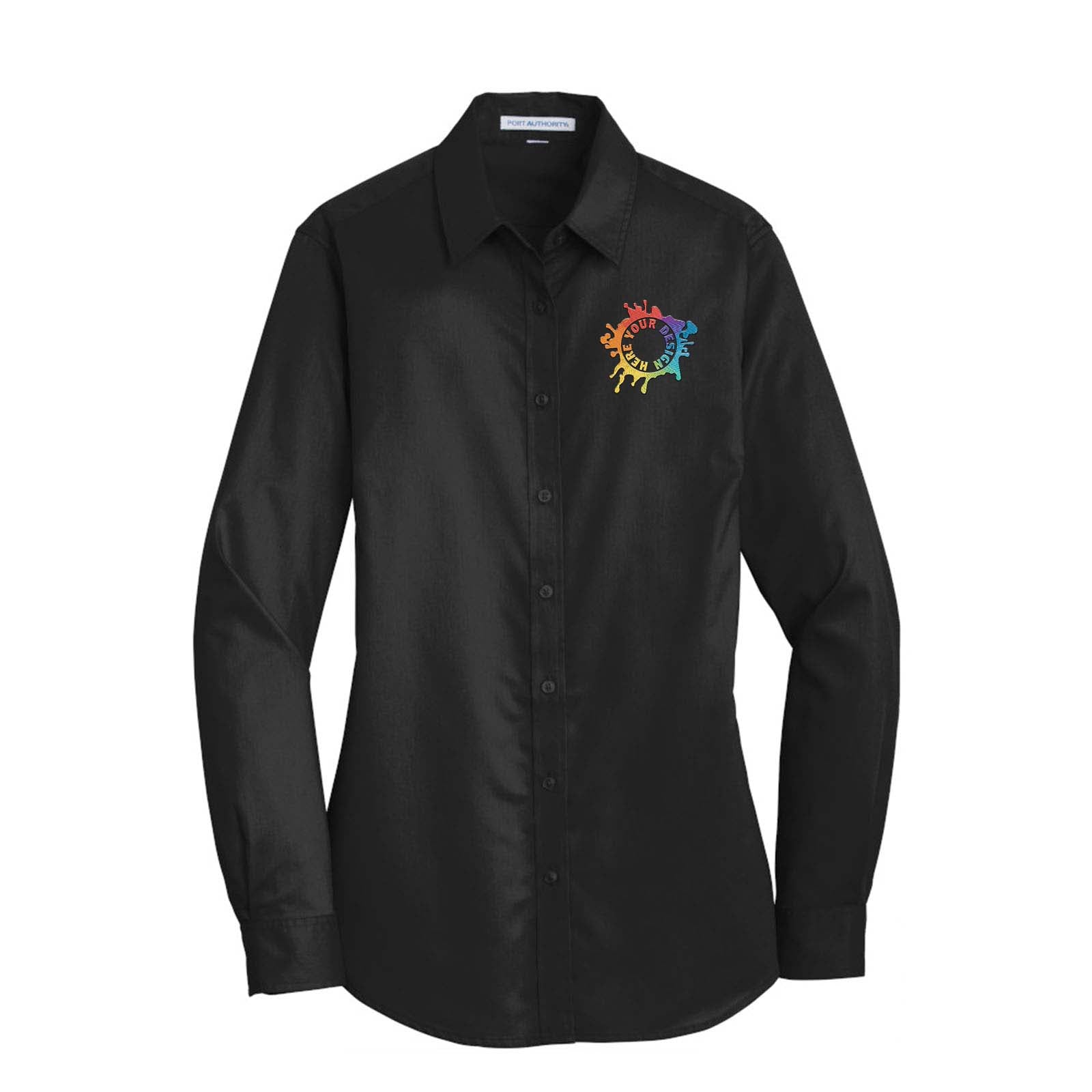 Port Authority® Ladies SuperPro™ Twill Shirt Embroidery - Mato & Hash