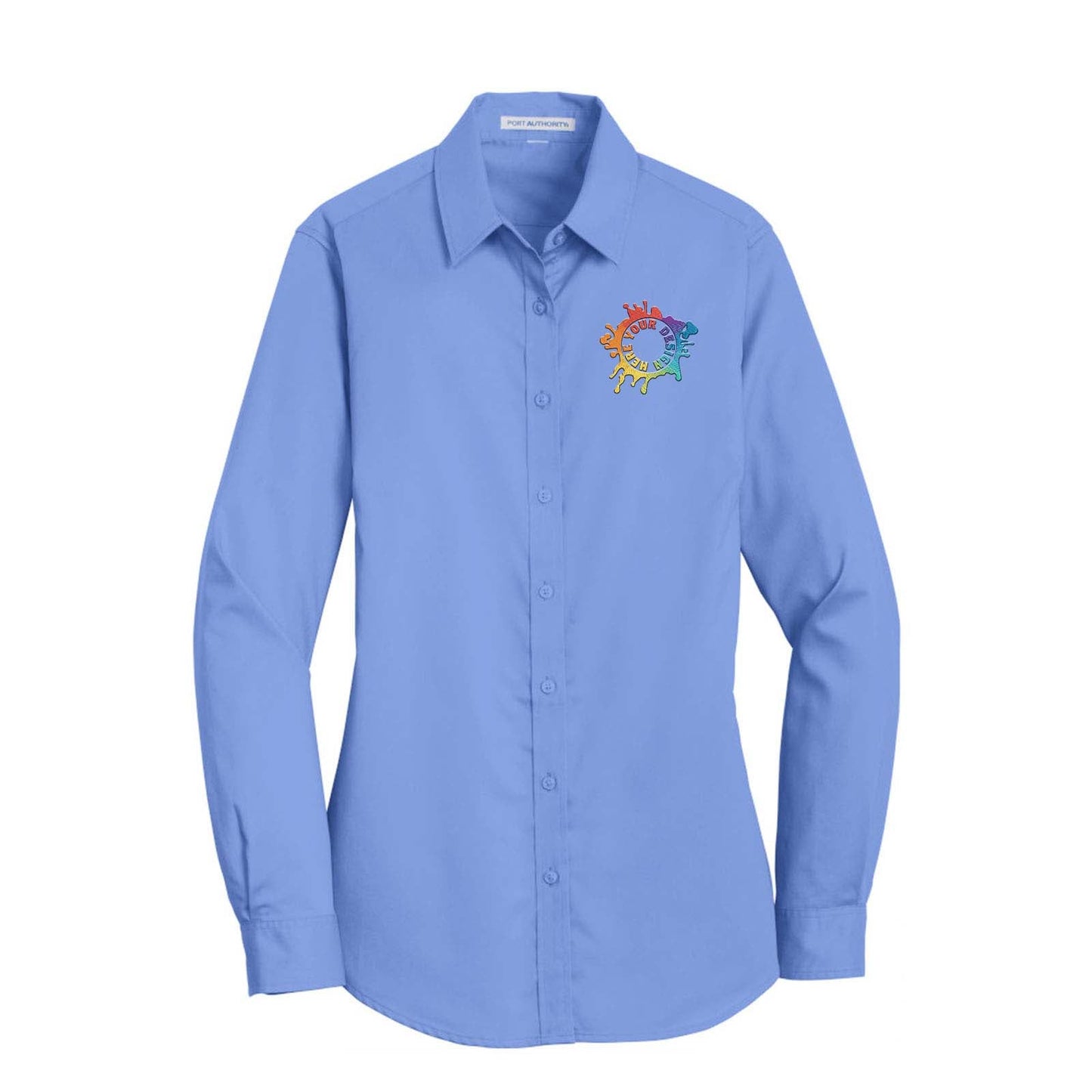 Port Authority® Ladies SuperPro™ Twill Shirt Embroidery - Mato & Hash
