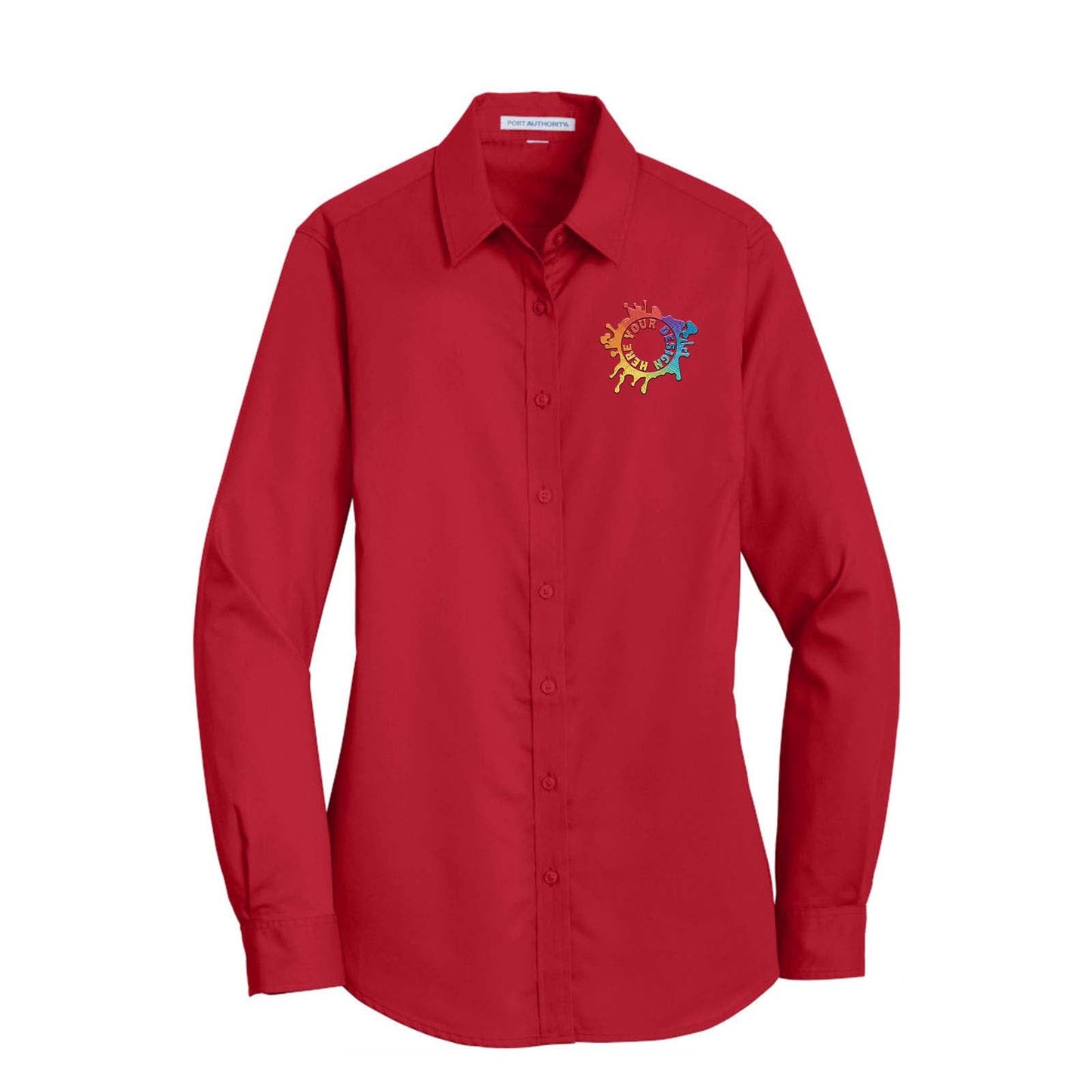 Port Authority® Ladies SuperPro™ Twill Shirt Embroidery - Mato & Hash